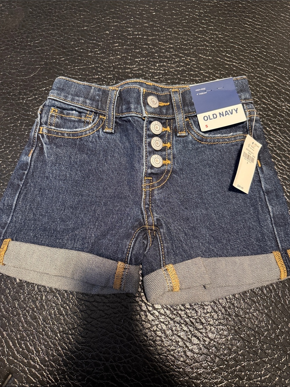 Old Navy Girls Blue Denim Button-Front Roll Cuff Shorts